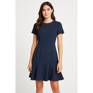 Banana Republic Navy Ruffle Hem Sheath Dress Size 10